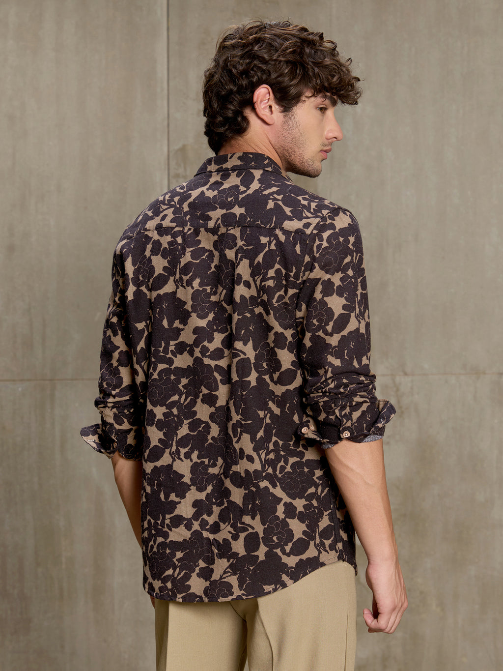 Cahoot Men's Brown & Black Floral Printed Cotton Shirt - view 4