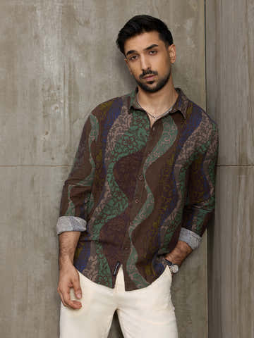Cotton Botanical Printed Regular Fit Shirt