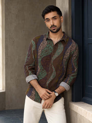 Cotton Botanical Printed Regular Fit Shirt