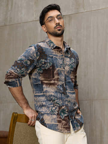 Cotton Botanical Printed Regular Fit Shirt