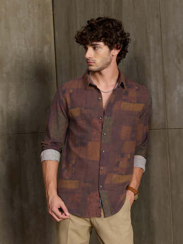 Abstract Printed 100% Cotton Shirt