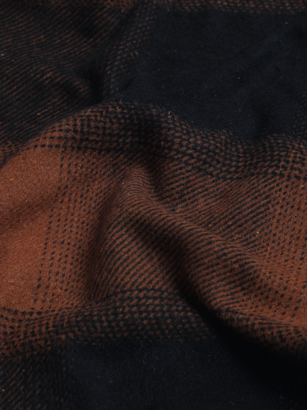 Rust Brown & Black Check Flannel Overshirt