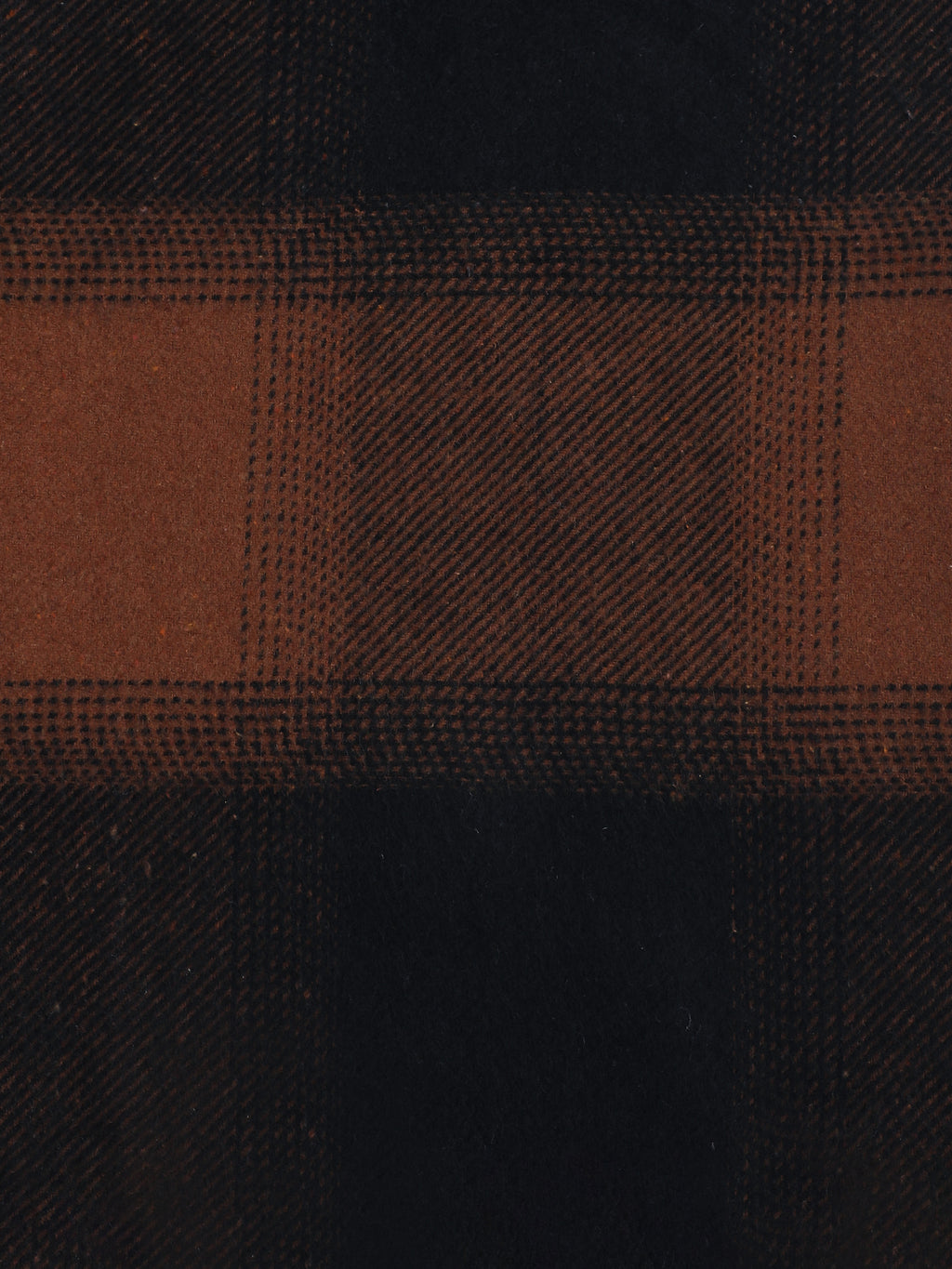 Rust Brown & Black Check Flannel Overshirt