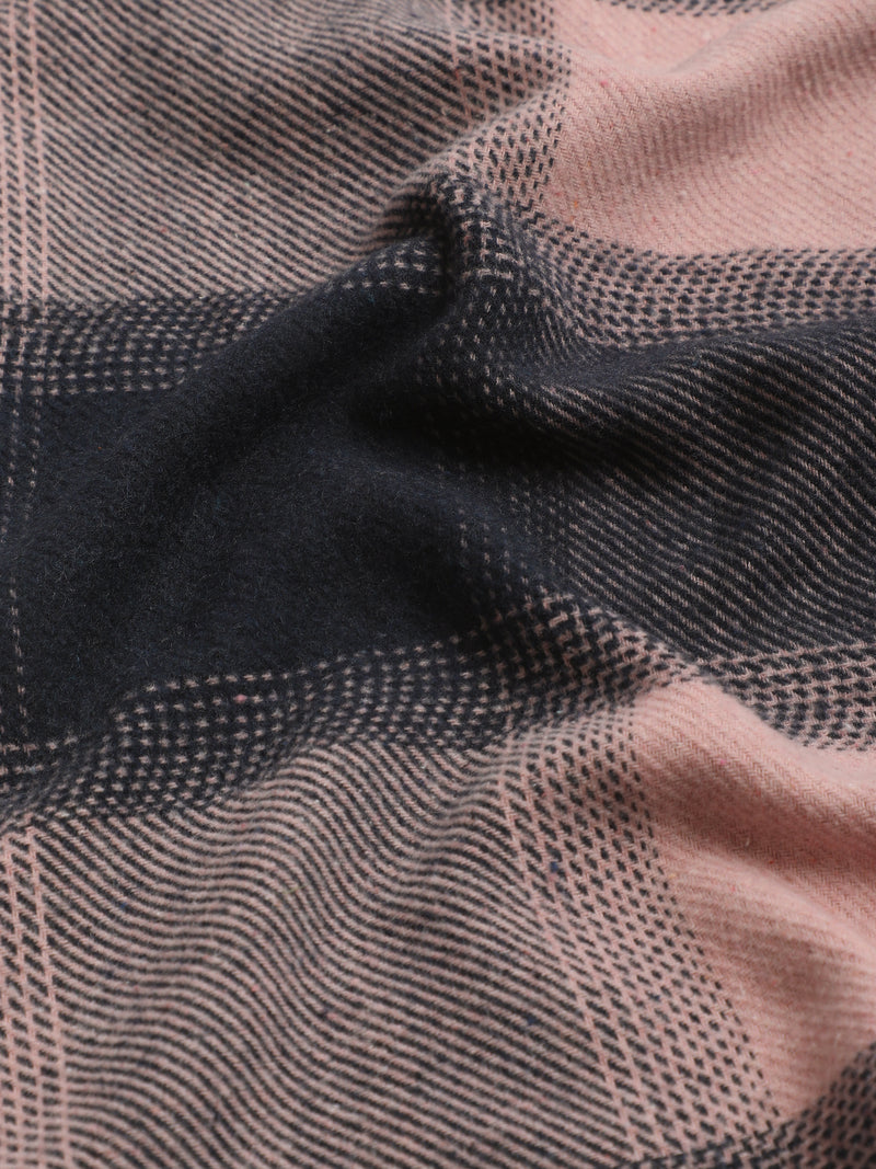 Pink & Navy Check Flannel Overshirt