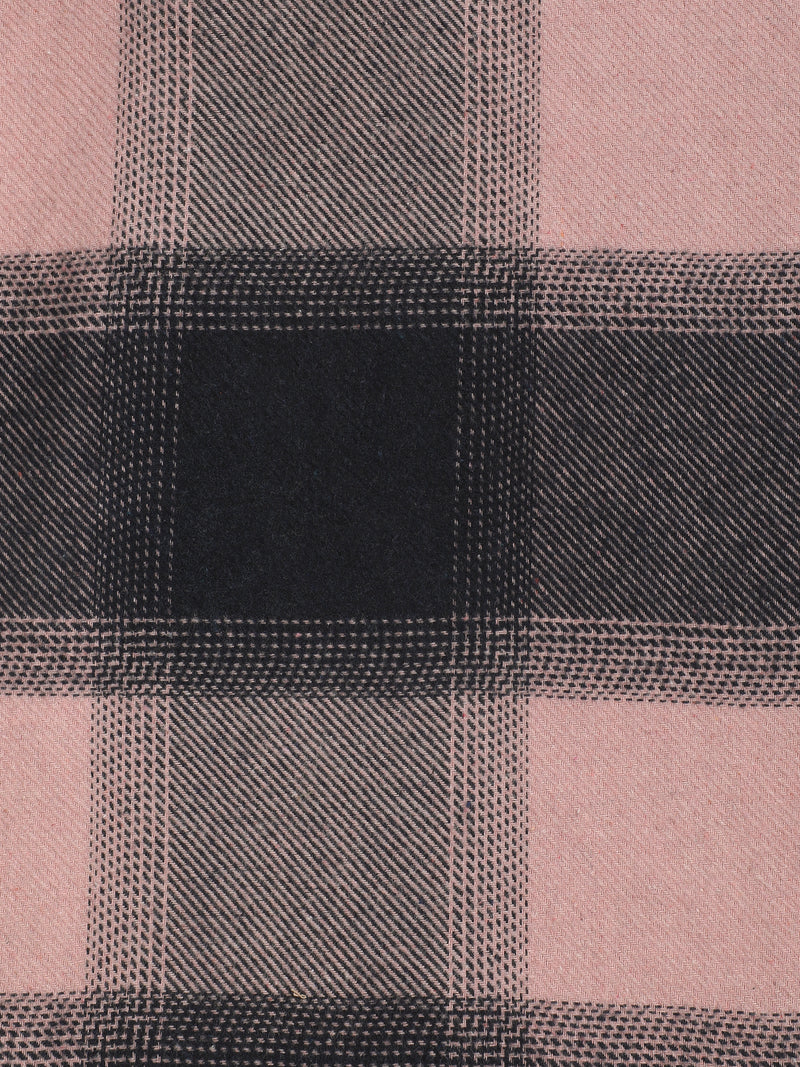 Pink & Navy Check Flannel Overshirt
