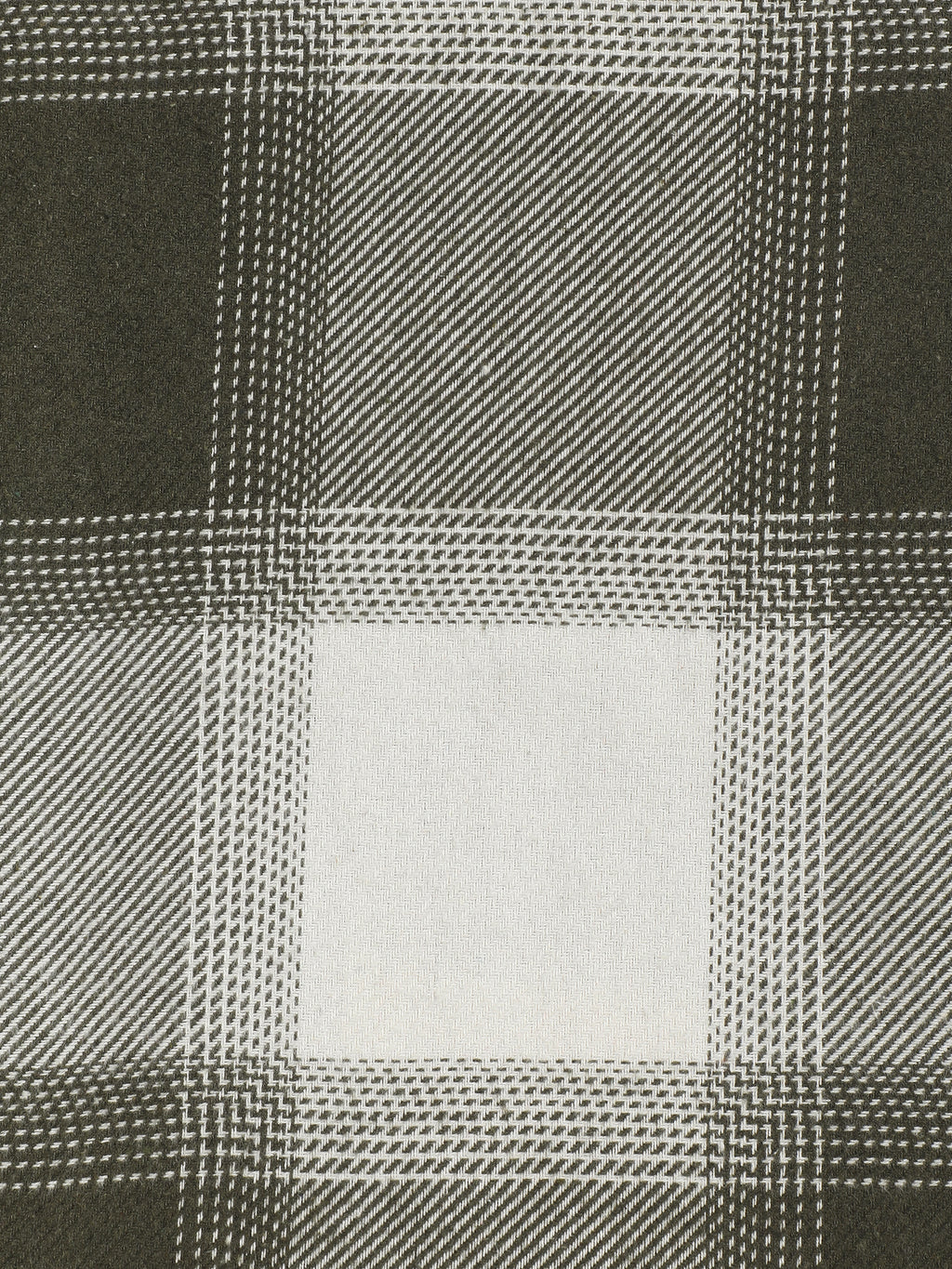 Sage Grey & Off-White Check Flannel Overshirt