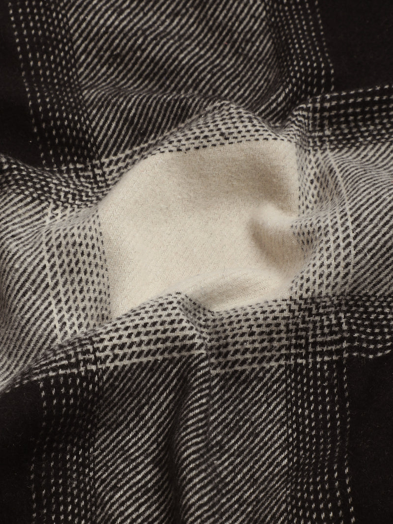 Grey & White Check Flannel Overshirt