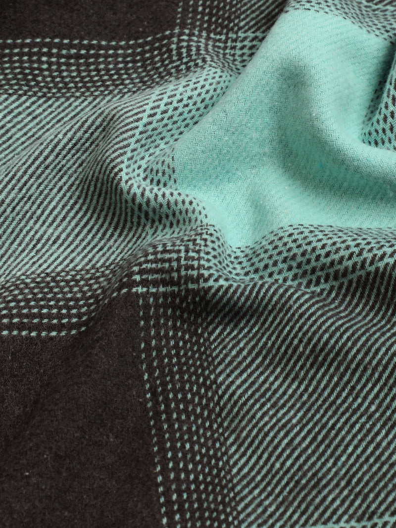 Mint & Charcoal Check Flannel Overshirt