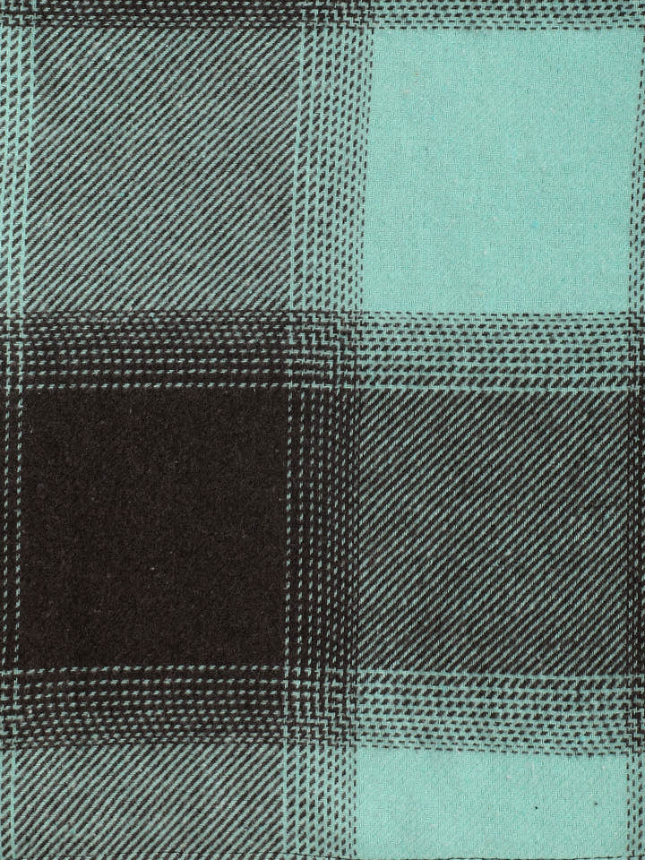 Mint & Charcoal Check Flannel Overshirt
