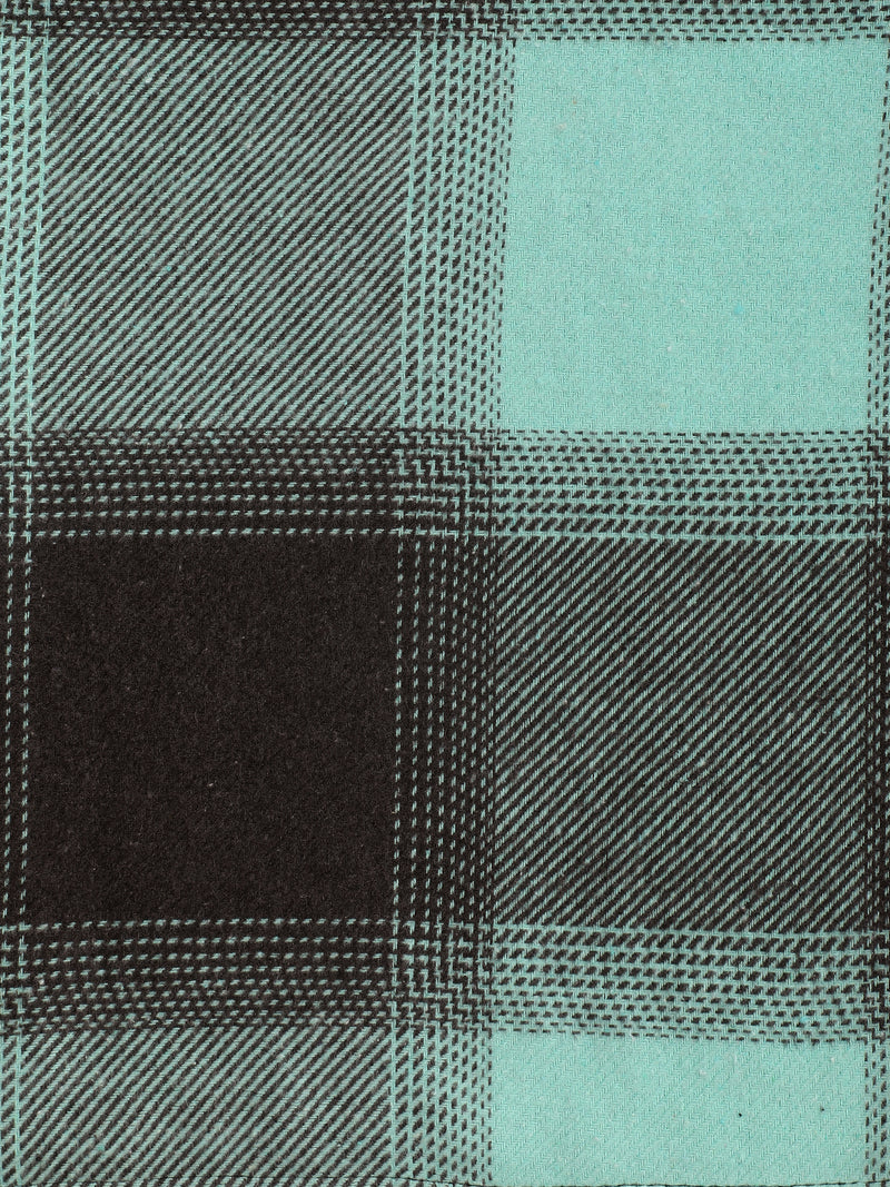 Mint & Charcoal Check Flannel Overshirt