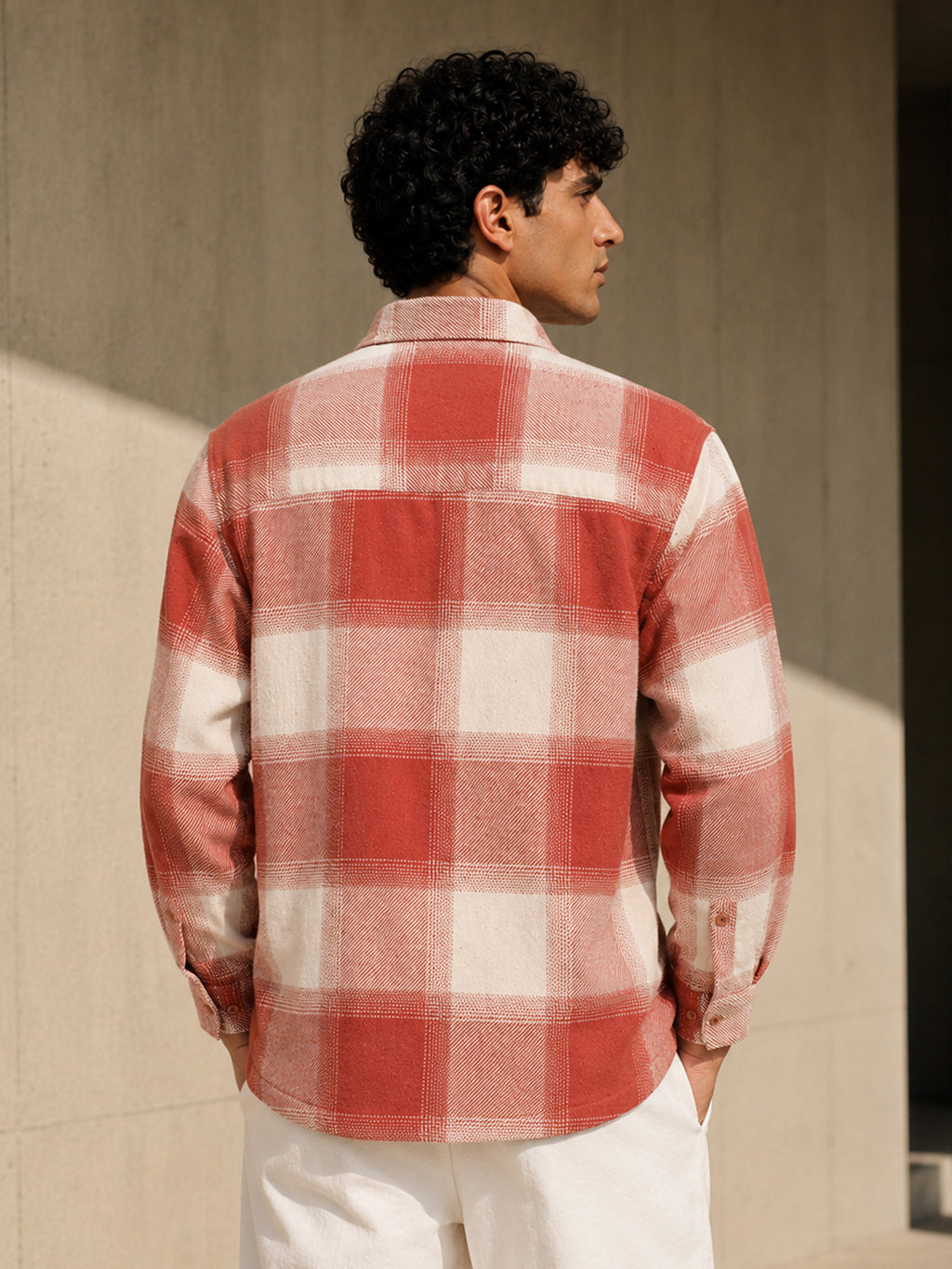 Rose & Off-White Check Flannel Overshirt