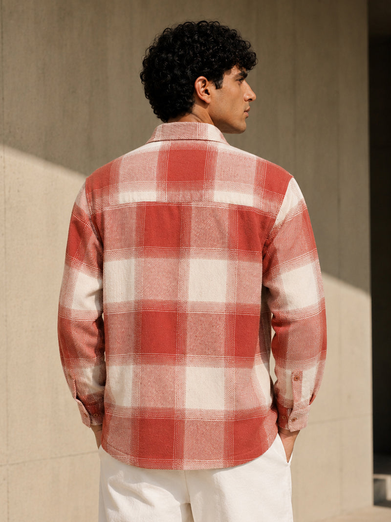 Rose & Off-White Check Flannel Overshirt