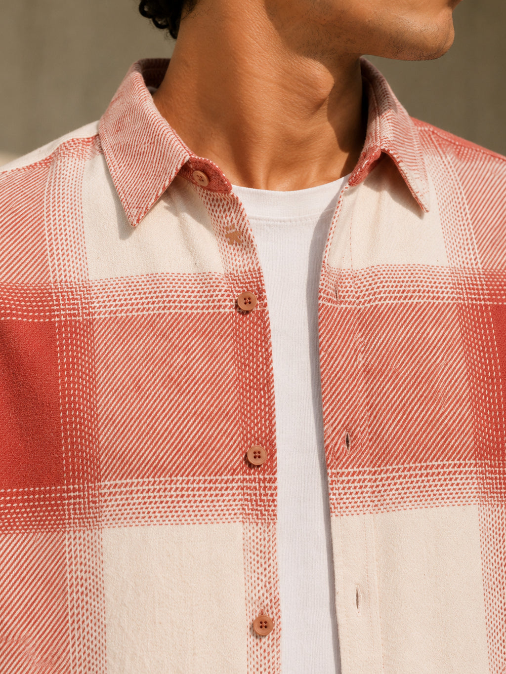 Rose & Off-White Check Flannel Overshirt