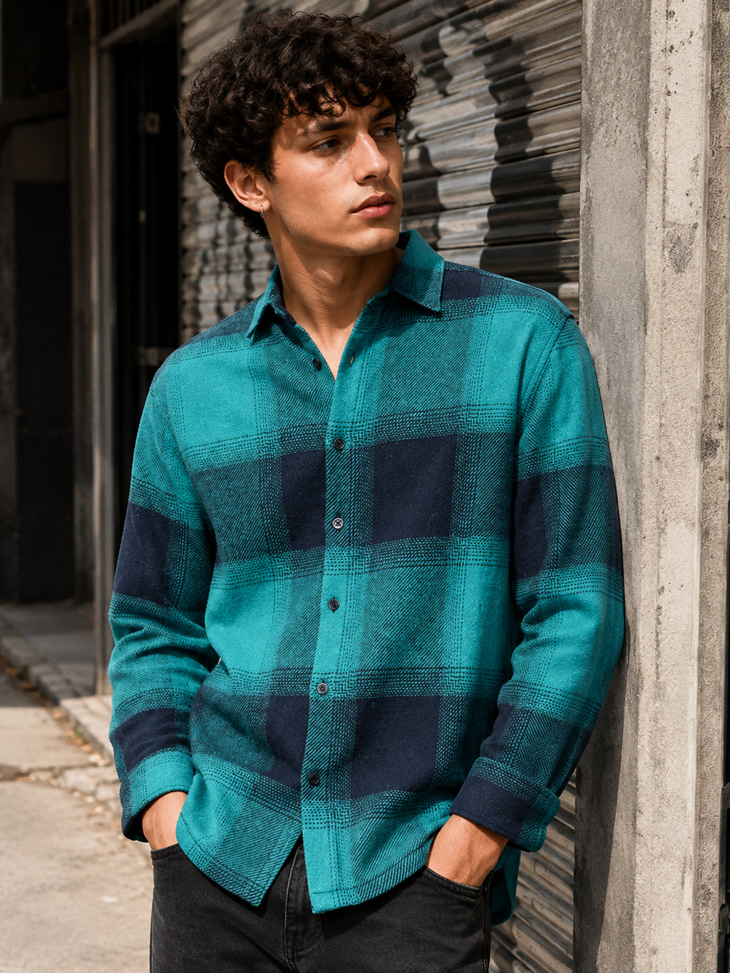 Vignette-Checkered Oversized Shirt