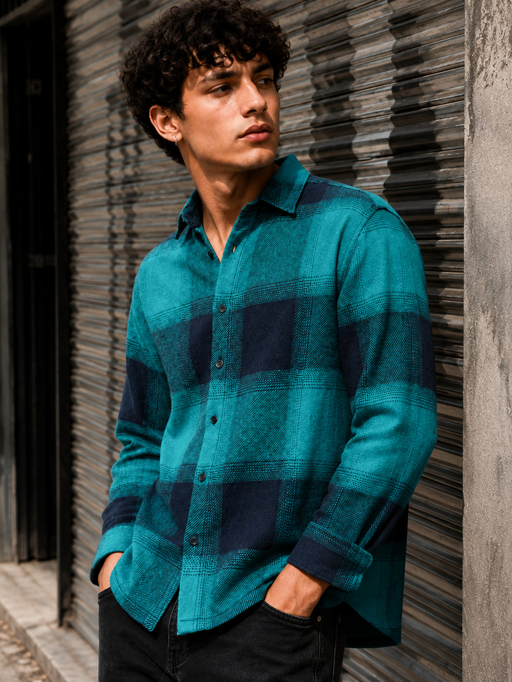 Vignette-Checkered Oversized Shirt