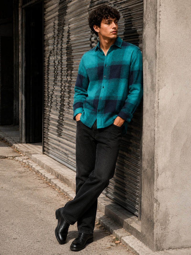 Vignette-Checkered Oversized Shirt