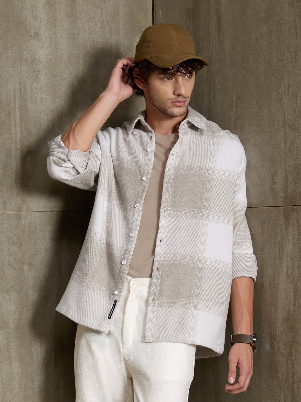Vignette-Checkered Oversized Shirt