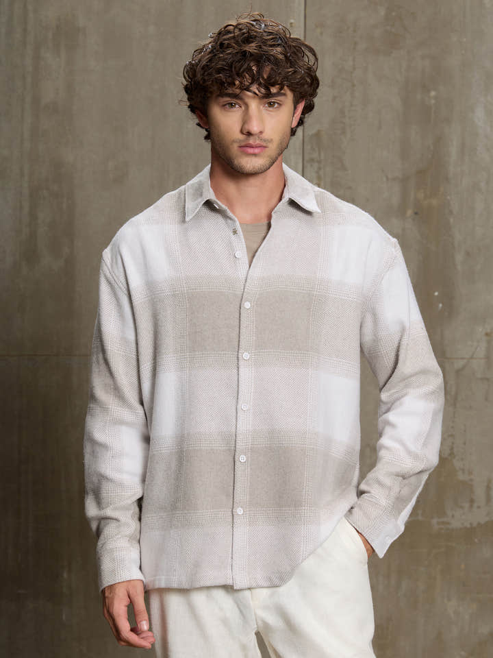Vignette-Checkered Oversized Shirt