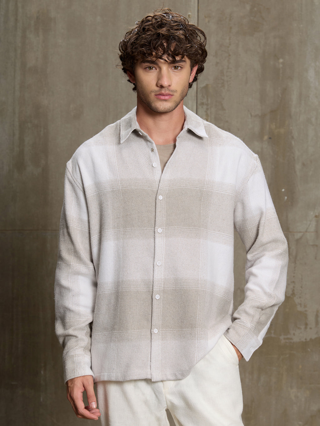 Vignette-Checkered Oversized Shirt