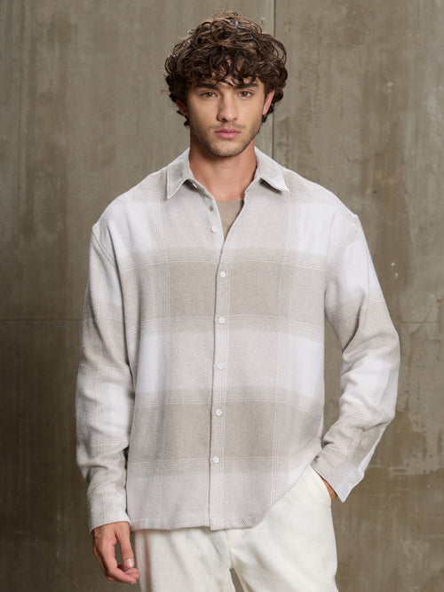 Vignette-Checkered Oversized Shirt