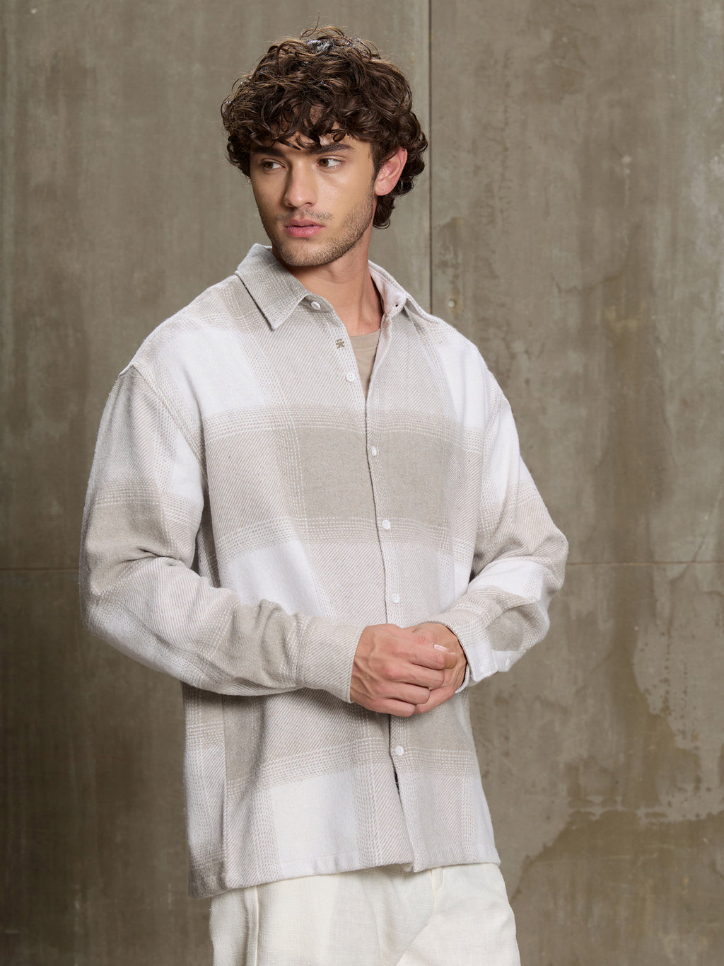 Vignette-Checkered Oversized Shirt
