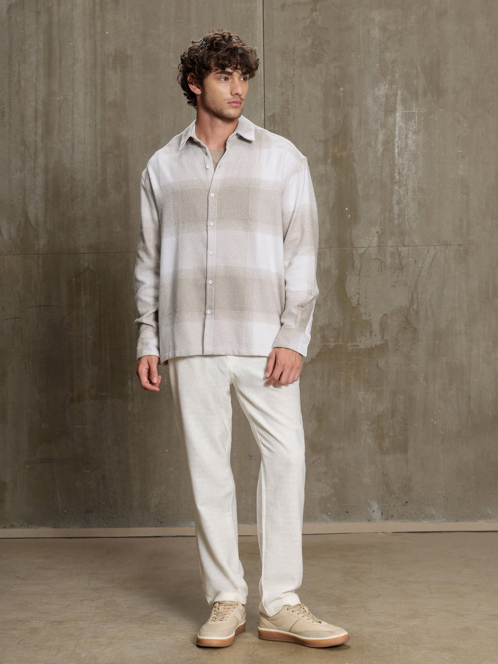 Vignette-Checkered Oversized Shirt