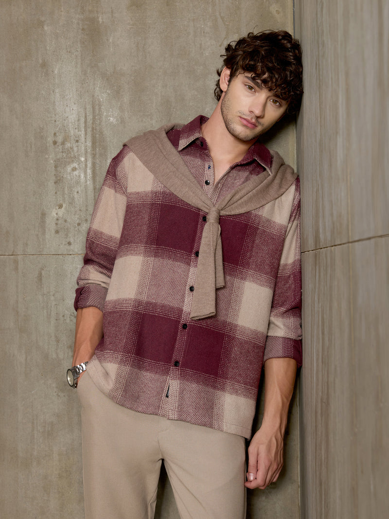 Vignette-Checkered Oversized Shirt