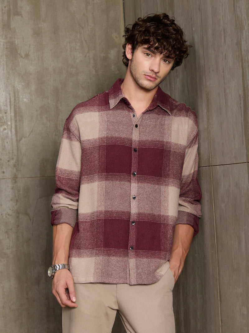 Vignette-Checkered Oversized Shirt