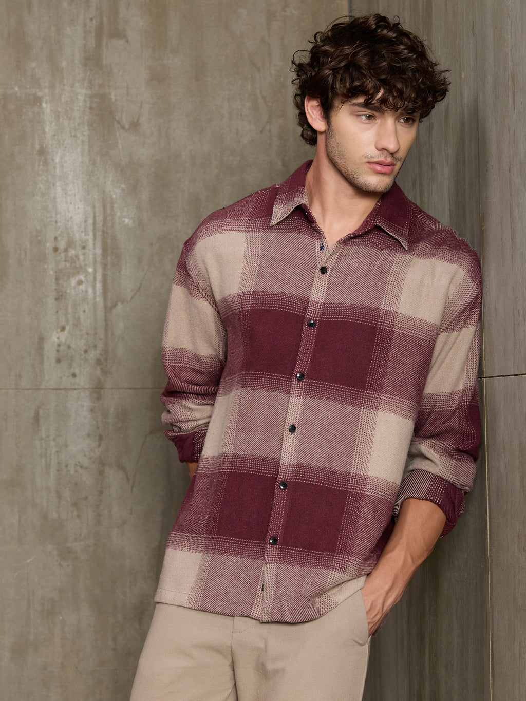 Vignette-Checkered Oversized Shirt