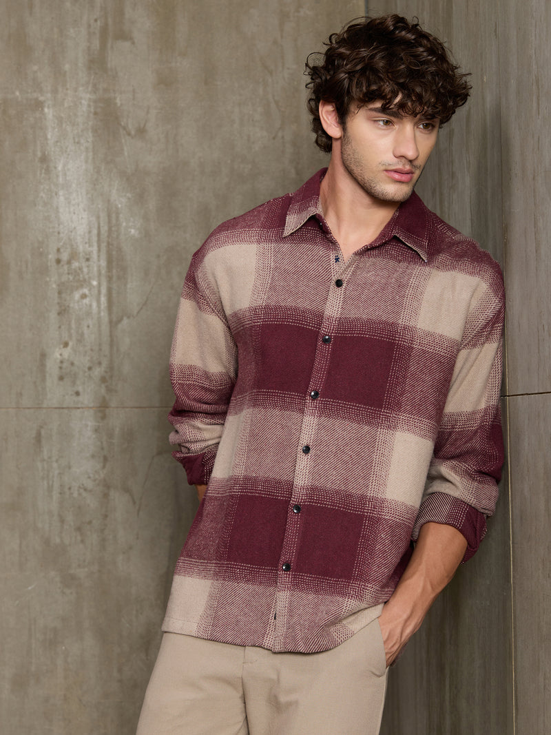 Vignette-Checkered Oversized Shirt