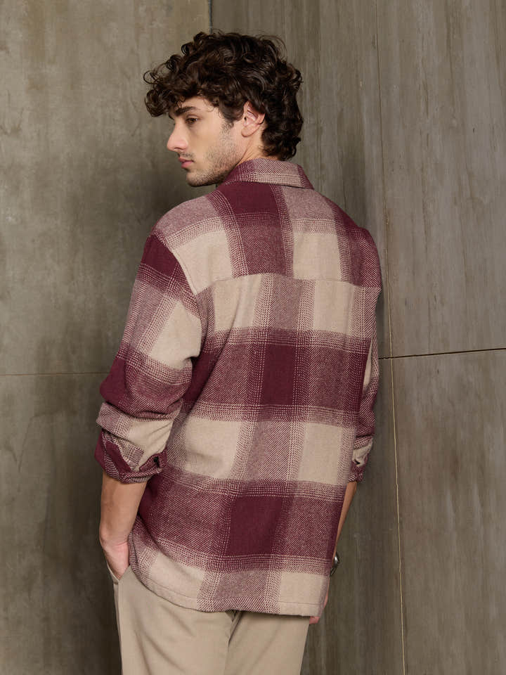 Vignette-Checkered Oversized Shirt