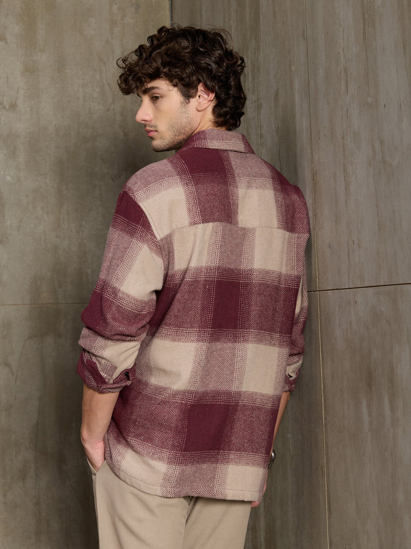 Vignette-Checkered Oversized Shirt