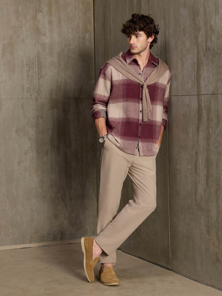 Vignette-Checkered Oversized Shirt