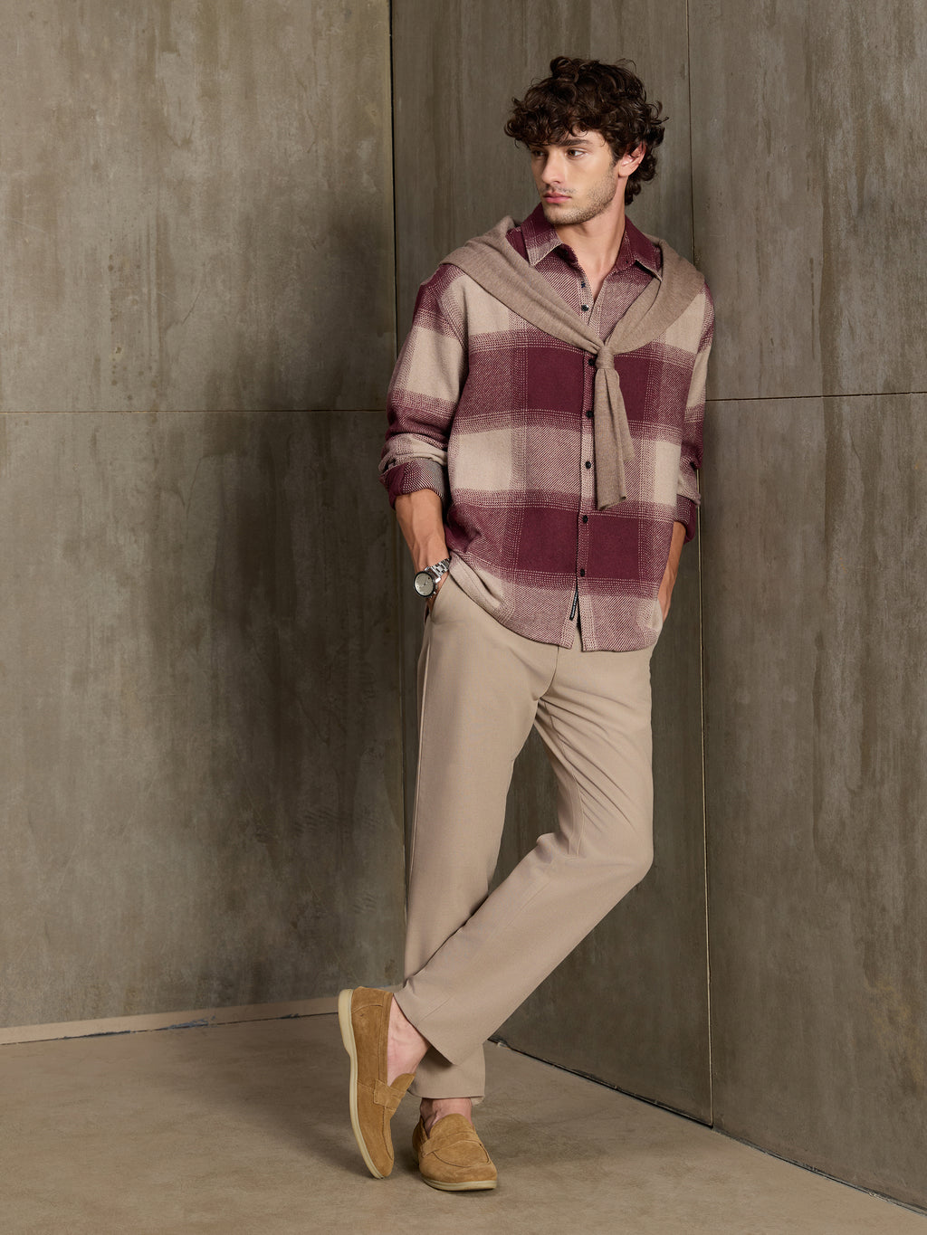 Vignette-Checkered Oversized Shirt