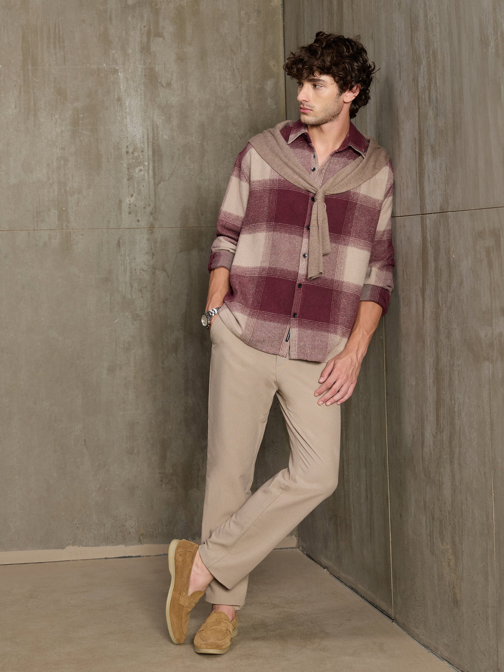 Vignette-Checkered Oversized Shirt