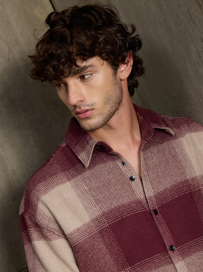 Vignette-Checkered Oversized Shirt