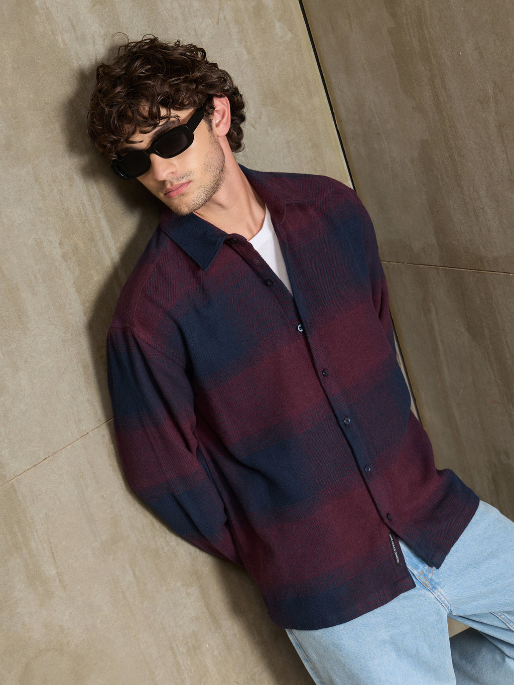 Vignette-Checkered Oversized Shirt