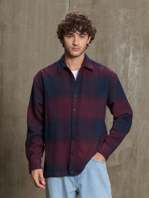 Vignette-Checkered Oversized Shirt