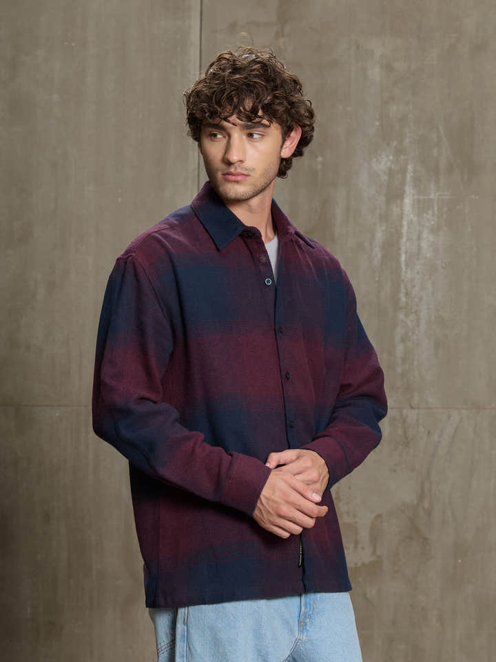 Vignette-Checkered Oversized Shirt