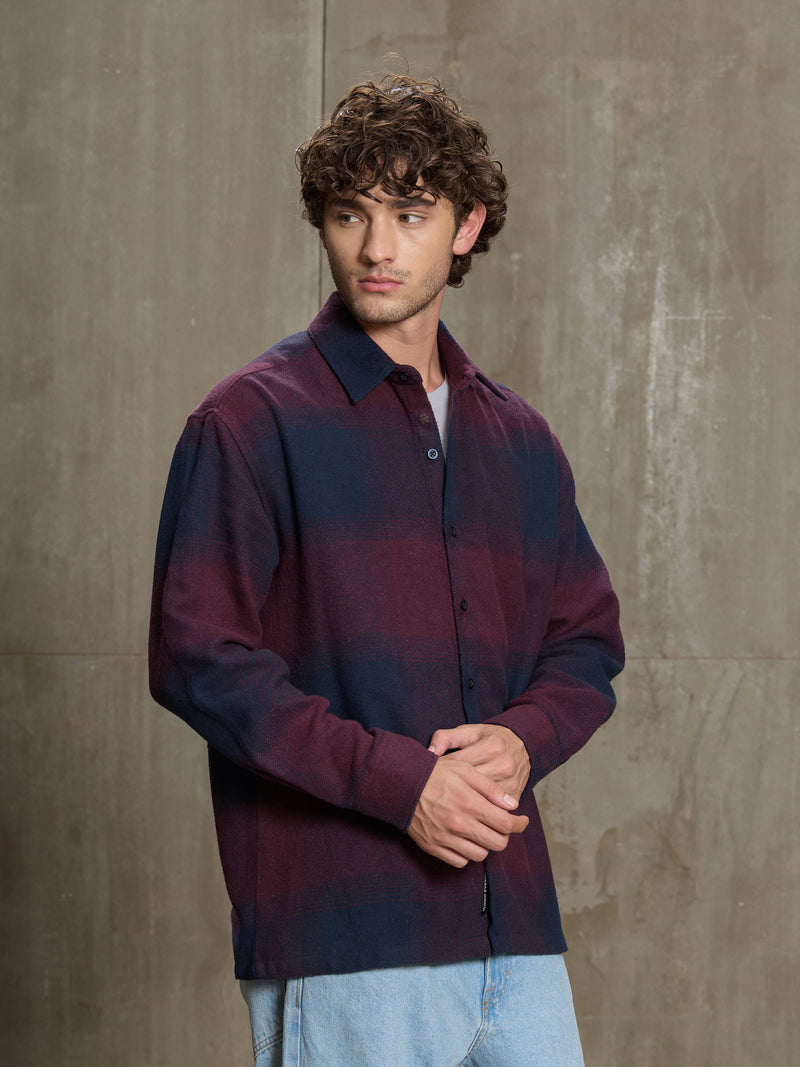 Vignette-Checkered Oversized Shirt