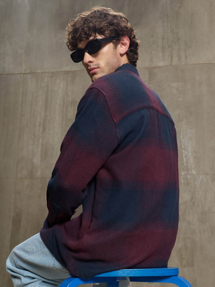Vignette-Checkered Oversized Shirt