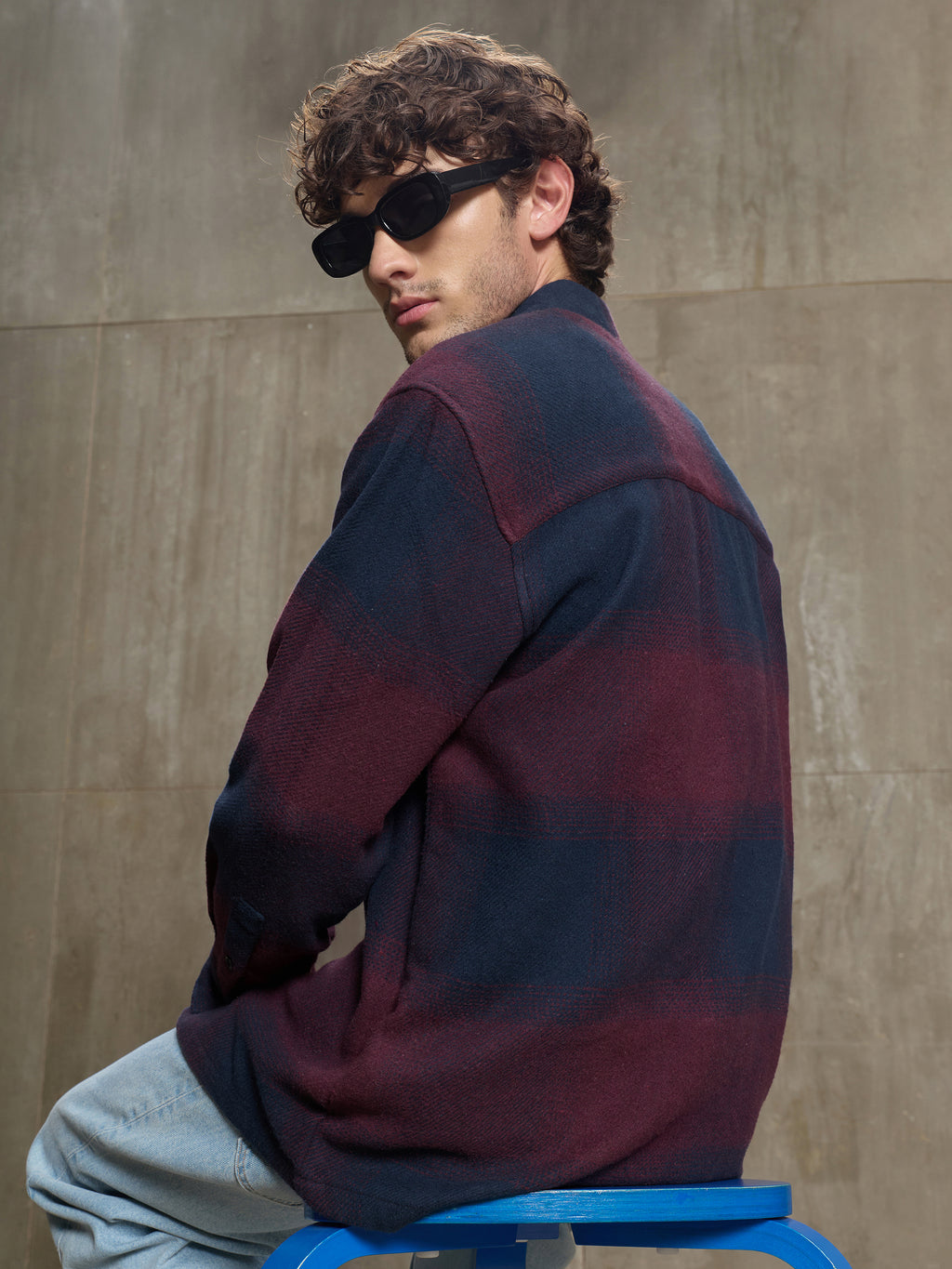 Vignette-Checkered Oversized Shirt