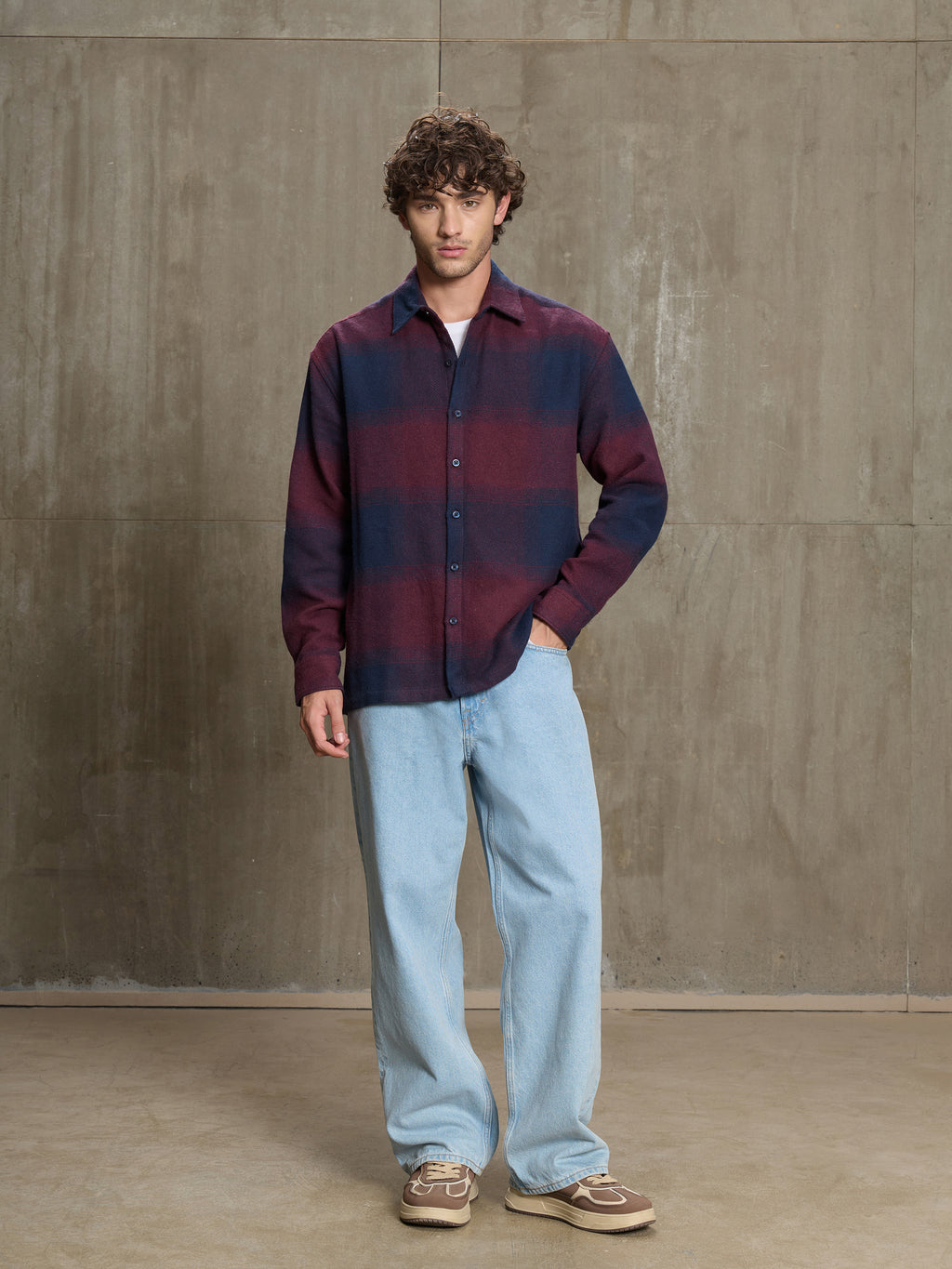 Vignette-Checkered Oversized Shirt