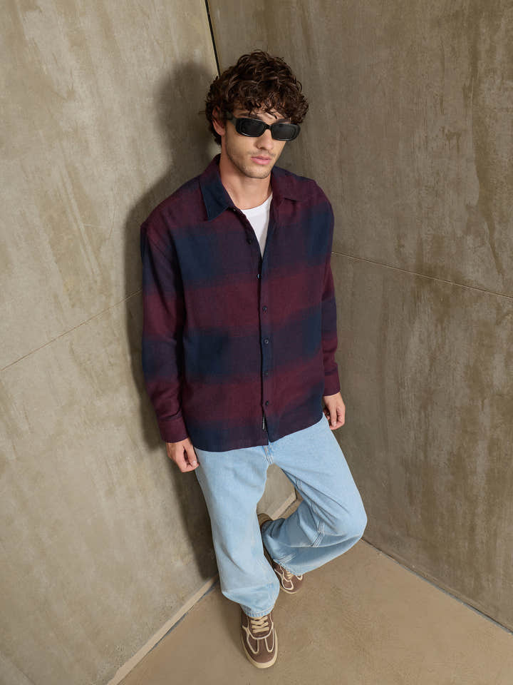 Vignette-Checkered Oversized Shirt