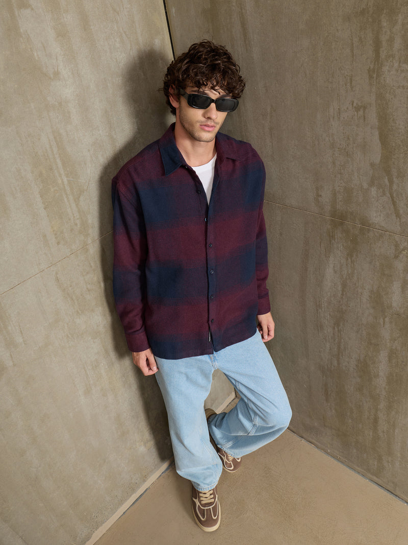 Vignette-Checkered Oversized Shirt