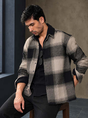 Vignette-Checkered Oversized Shirt