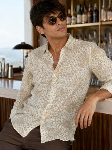 Floral Printed Cotton Regular Fit Shirt