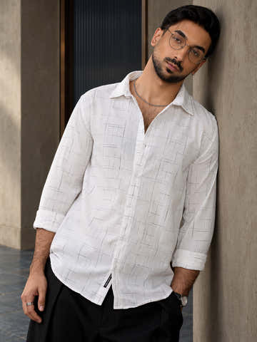 Crosshatch Printed Regular Fit Shirt