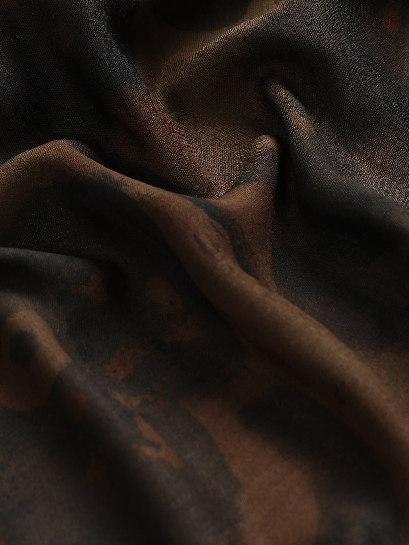 CAHOOT Men's Brown Washed Abstract Printed Regular Fit Shirt - view 7