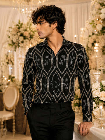 Botanical Embroidered Oversized Fit Shirt